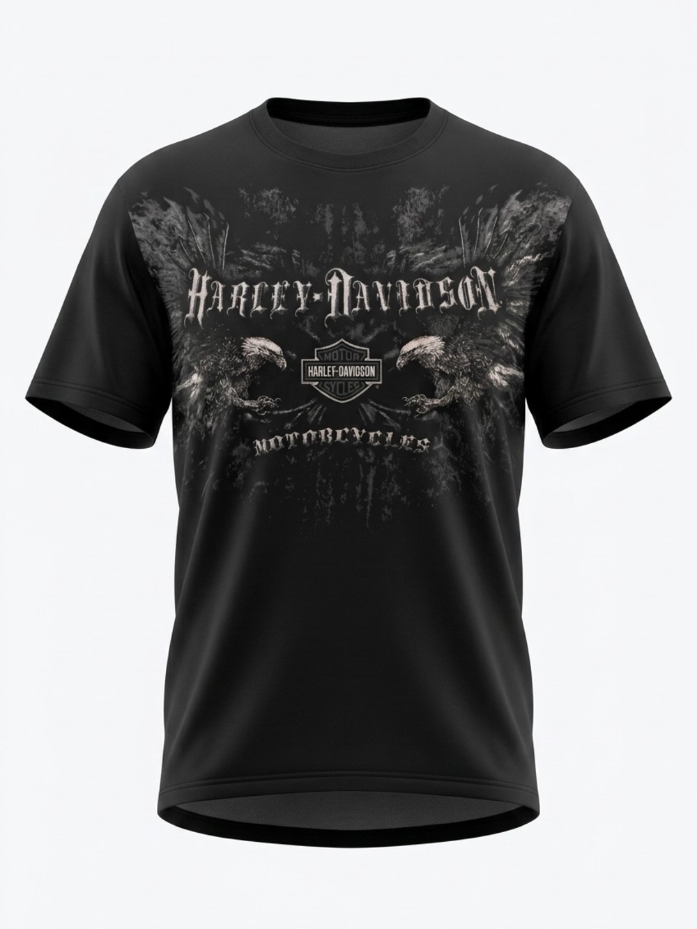 Voodoo Harley-Davidson Black Graphic Eagle Logo Tee